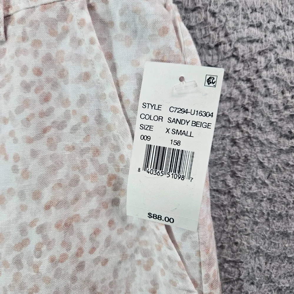 NWT Cloth & Stone Shorts Women XS Linen Blend White‎ Gray Brown Soft